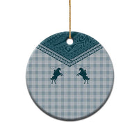 Aloha Hawaii Cowboys Paniolo Ceramic Ornament Teal Palaka LT7 - Polynesian Pride