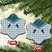 Aloha Hawaii Cowboys Paniolo Ceramic Ornament Teal Palaka LT7 Snow Flake Teal - Polynesian Pride