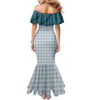 Aloha Hawaii Cowboys Paniolo Family Matching Mermaid Dress and Hawaiian Shirt Teal Palaka LT7 - Polynesian Pride