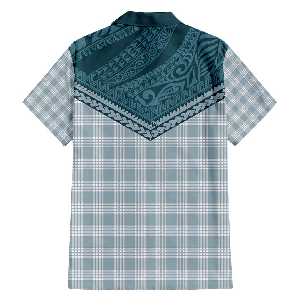 Aloha Hawaii Cowboys Paniolo Family Matching Puletasi and Hawaiian Shirt Teal Palaka LT7 - Polynesian Pride