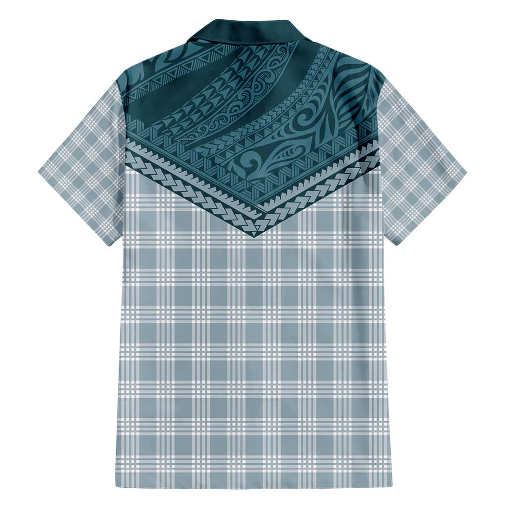 Aloha Hawaii Cowboys Paniolo Family Matching Short Sleeve Bodycon Dress and Hawaiian Shirt Teal Palaka LT7 - Polynesian Pride