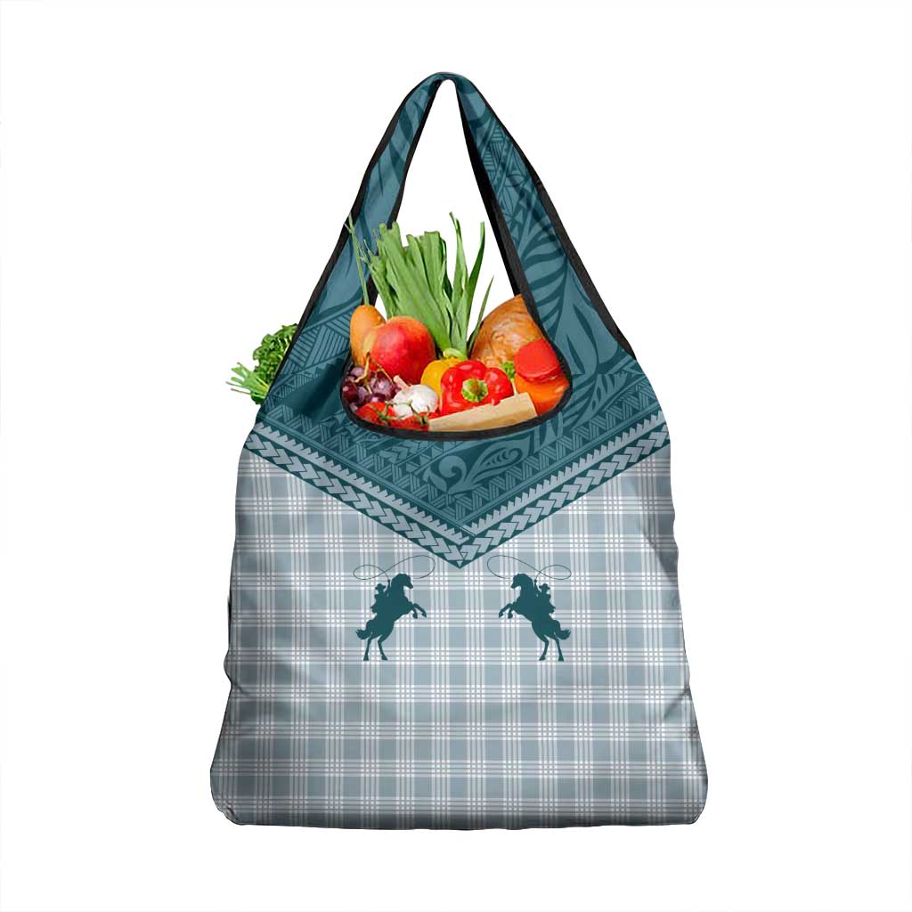 Aloha Hawaii Cowboys Paniolo Grocery Bag Teal Palaka - Polynesian Pride