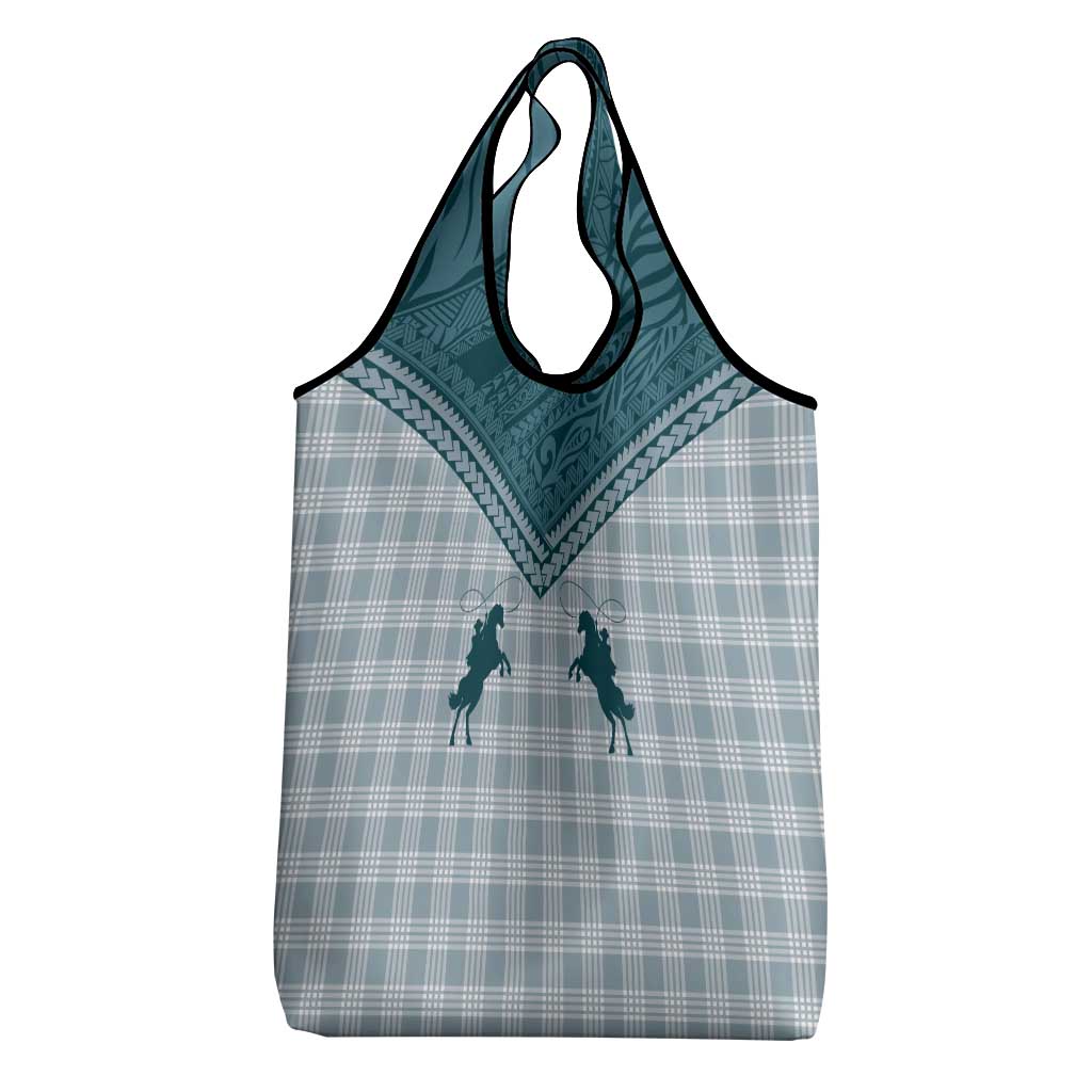 Aloha Hawaii Cowboys Paniolo Grocery Bag Teal Palaka - Polynesian Pride
