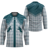 Aloha Hawaii Cowboys Paniolo Hockey Jersey Teal Palaka - Polynesian Pride