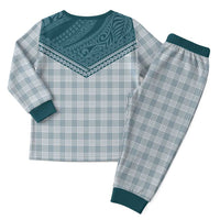 Aloha Hawaii Cowboys Paniolo Christmas Pajama Set Teal Palaka - Polynesian Pride