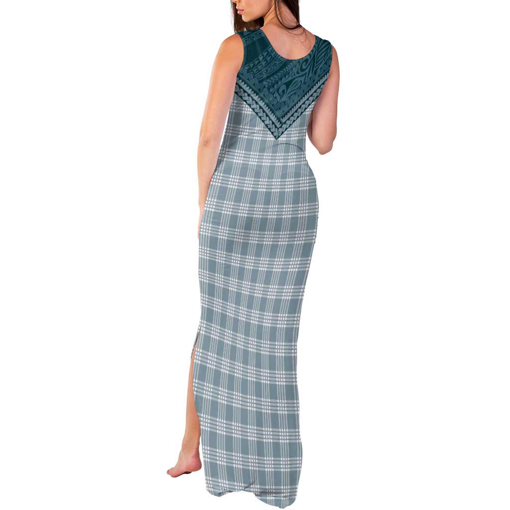 Aloha Hawaii Cowboys Paniolo Tank Maxi Dress Teal Palaka - Polynesian Pride