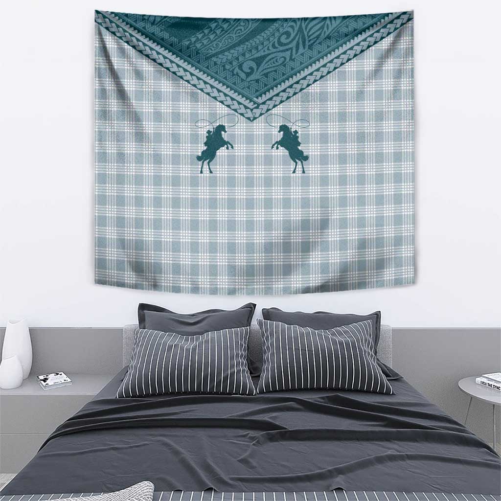 Aloha Hawaii Cowboys Paniolo Tapestry Teal Palaka LT7 - Polynesian Pride