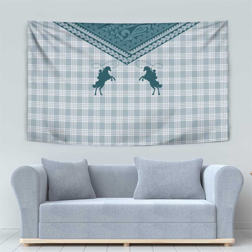 Aloha Hawaii Cowboys Paniolo Tapestry Teal Palaka LT7 - Polynesian Pride
