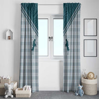 Aloha Hawaii Cowboys Paniolo Window Curtain Teal Palaka - Polynesian Pride