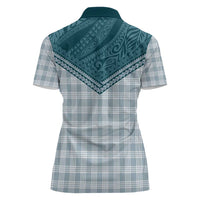 Aloha Hawaii Cowboys Paniolo Women Polo Shirt Teal Palaka - Polynesian Pride