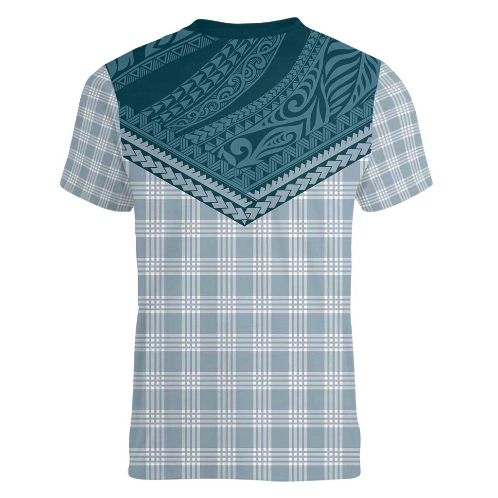 Aloha Hawaii Cowboys Paniolo Women V-Neck T-Shirt Teal Palaka LT7 - Polynesian Pride