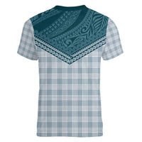 Aloha Hawaii Cowboys Paniolo Women V-Neck T-Shirt Teal Palaka LT7 - Polynesian Pride