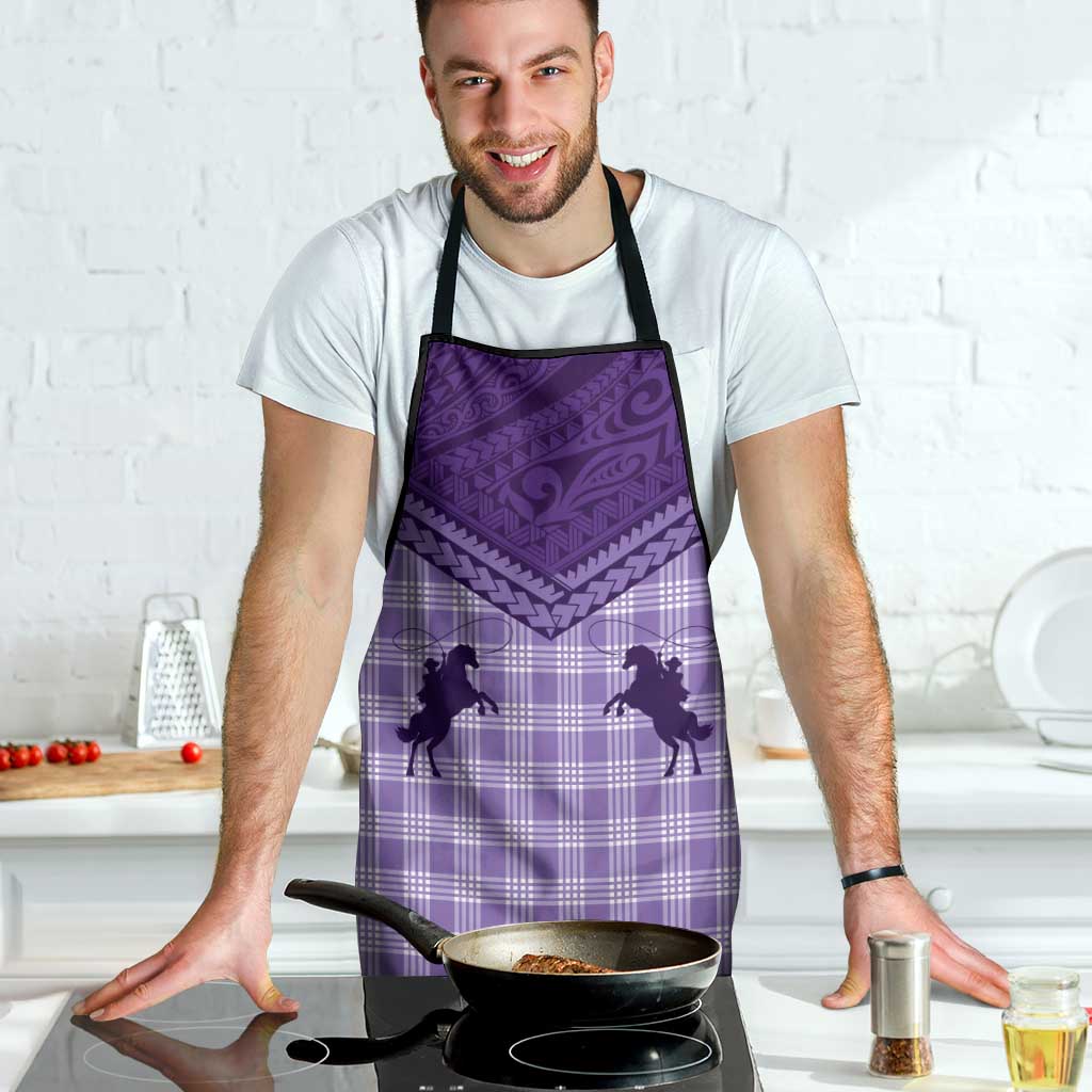 Aloha Hawaii Cowboys Paniolo Apron Violet Palaka - Polynesian Pride