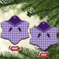Aloha Hawaii Cowboys Paniolo Ceramic Ornament Violet Palaka - Polynesian Pride