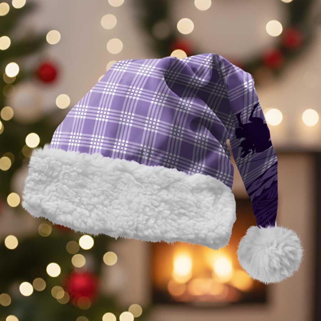 Aloha Hawaii Cowboys Paniolo Christmas Santa Hat Violet Palaka - Polynesian Pride