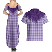 Aloha Hawaii Cowboys Paniolo Couples Matching Summer Maxi Dress and Hawaiian Shirt Violet Palaka LT7 - Polynesian Pride