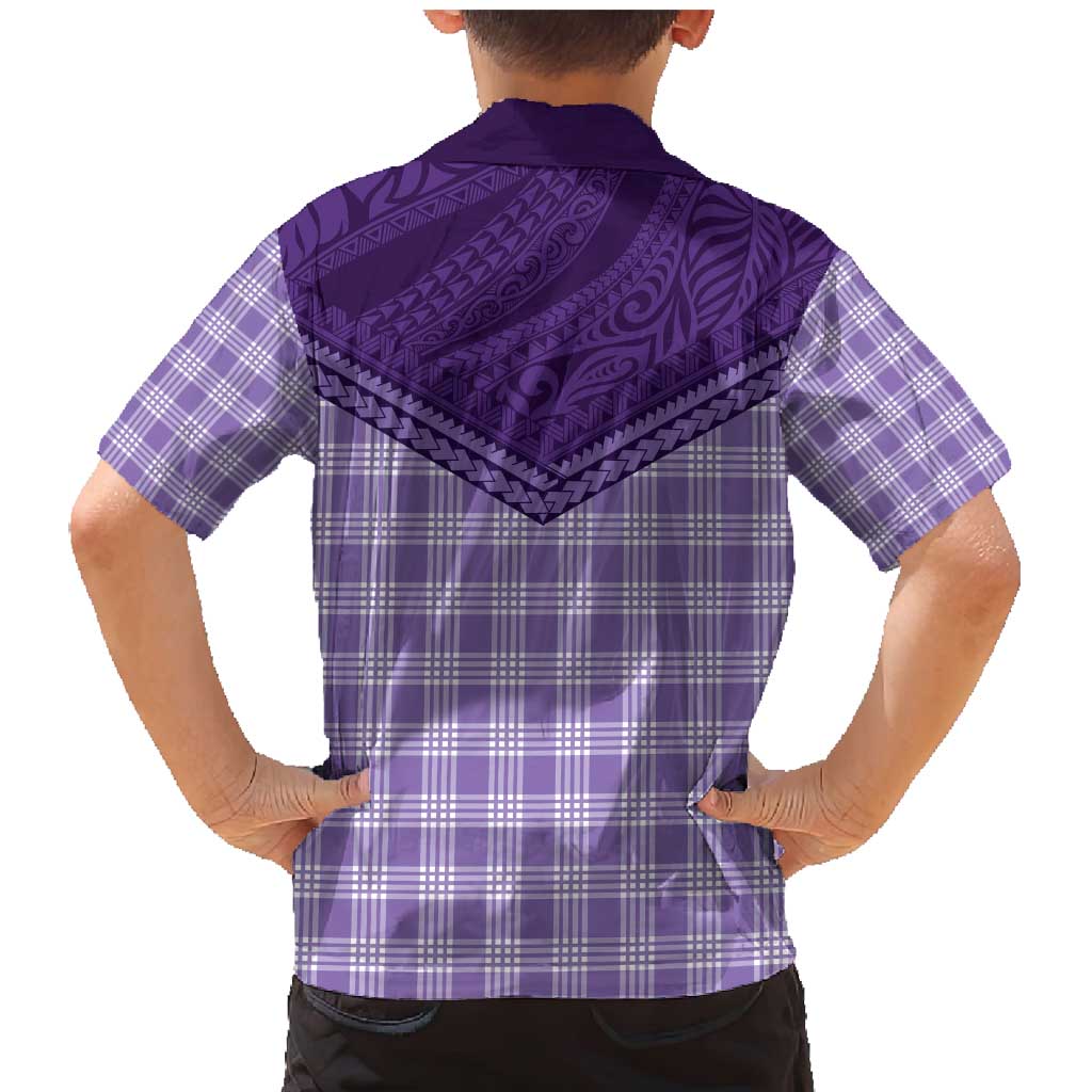 Aloha Hawaii Cowboys Paniolo Family Matching Mermaid Dress and Hawaiian Shirt Violet Palaka LT7 - Polynesian Pride