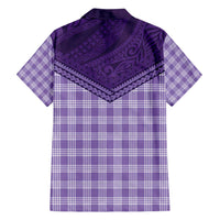 Aloha Hawaii Cowboys Paniolo Family Matching Off Shoulder Maxi Dress and Hawaiian Shirt Violet Palaka LT7 - Polynesian Pride