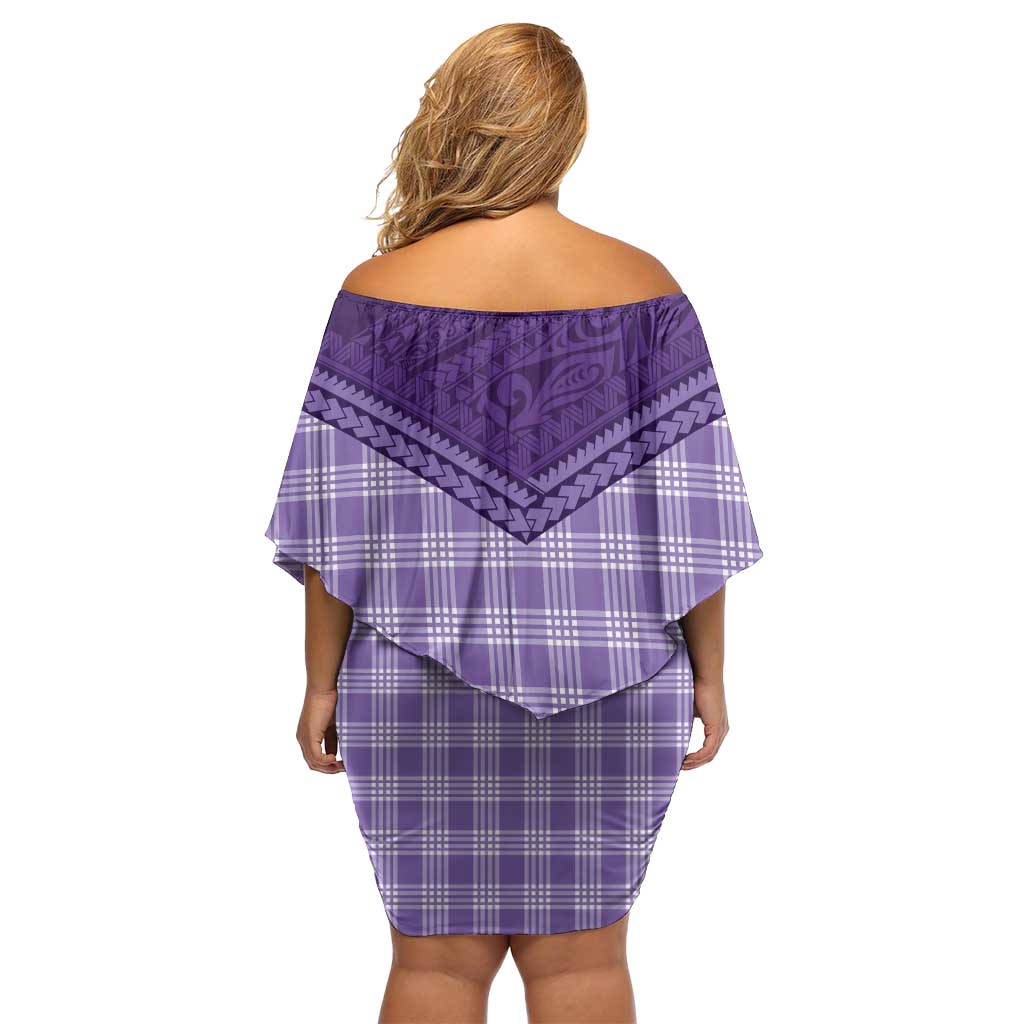 Aloha Hawaii Cowboys Paniolo Family Matching Off Shoulder Short Dress and Hawaiian Shirt Violet Palaka LT7 - Polynesian Pride
