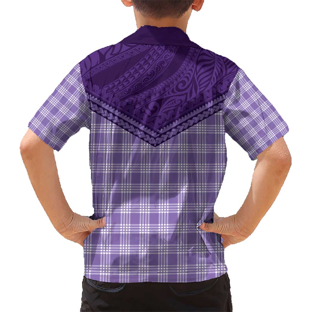 Aloha Hawaii Cowboys Paniolo Family Matching Short Sleeve Bodycon Dress and Hawaiian Shirt Violet Palaka LT7 - Polynesian Pride