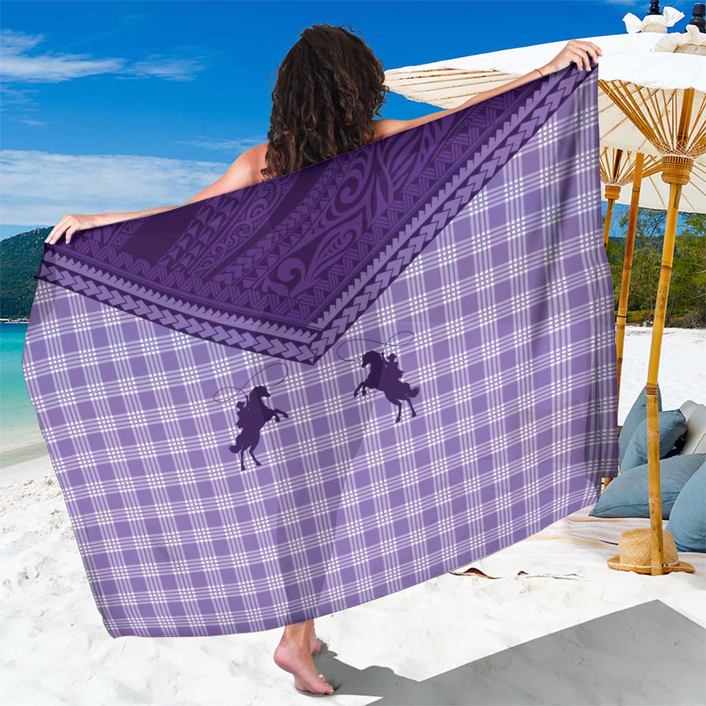 Aloha Hawaii Cowboys Paniolo Sarong Violet Palaka LT7 One Size 44 x 66 inches Purple - Polynesian Pride