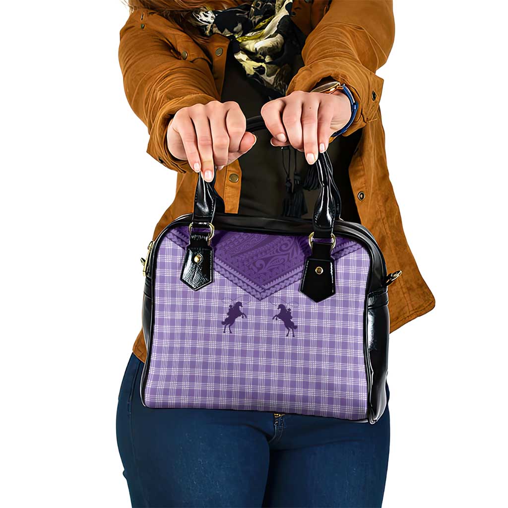 Aloha Hawaii Cowboys Paniolo Shoulder Handbag Violet Palaka - Polynesian Pride