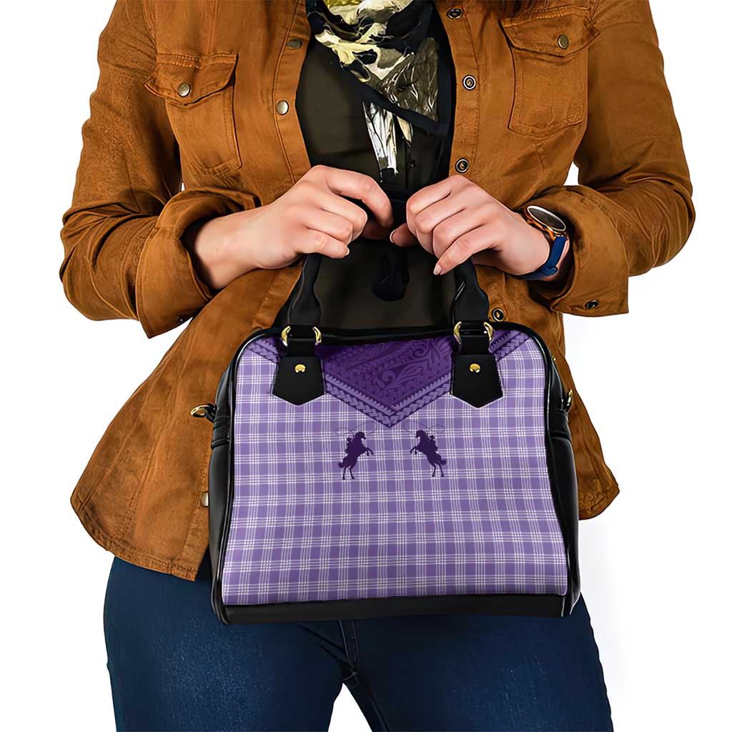 Aloha Hawaii Cowboys Paniolo Shoulder Handbag Violet Palaka - Polynesian Pride