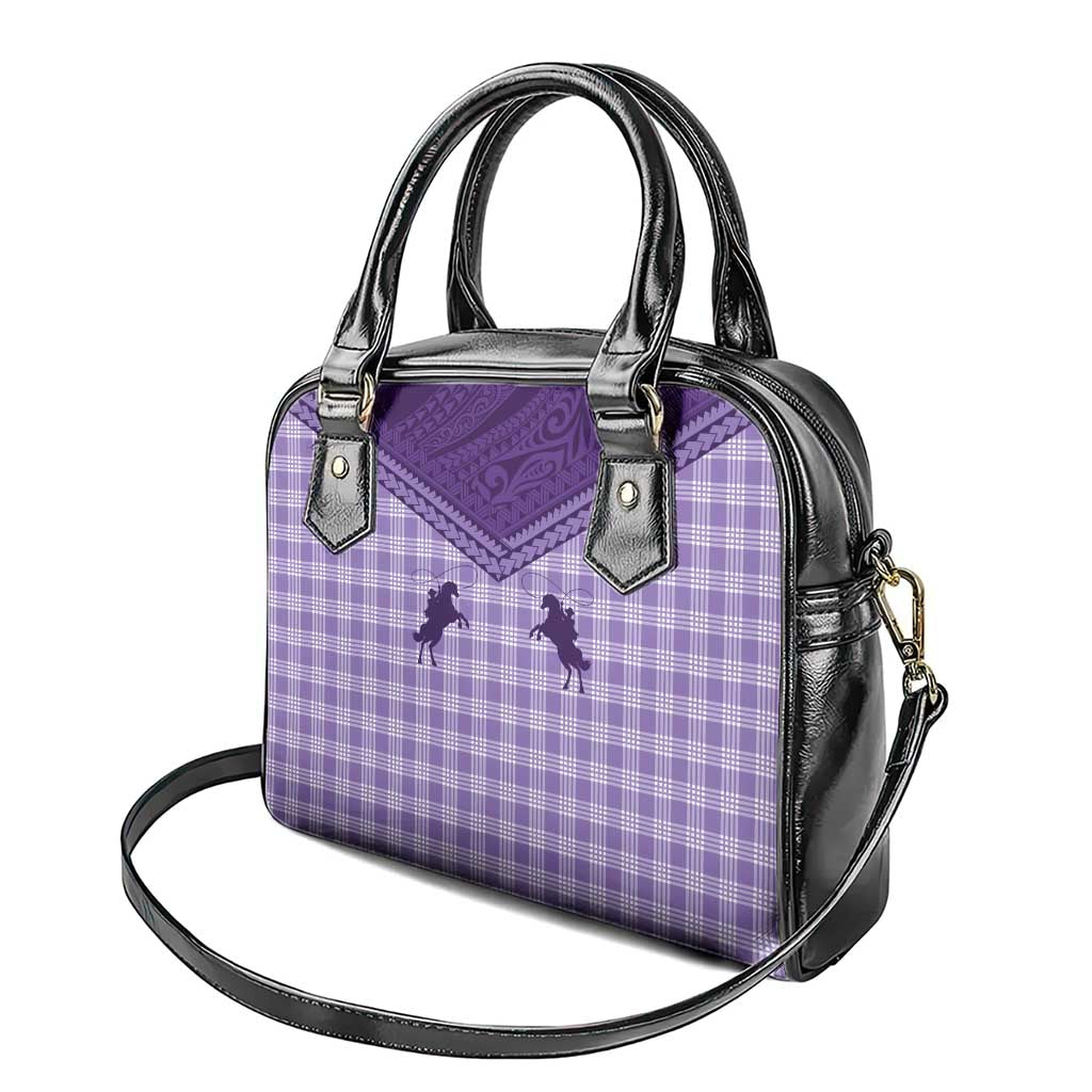Aloha Hawaii Cowboys Paniolo Shoulder Handbag Violet Palaka - Polynesian Pride