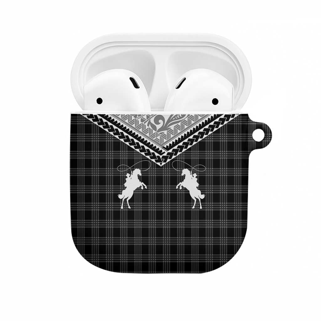 Aloha Hawaii Cowboys Paniolo AirPods Case Black Palaka - Polynesian Pride