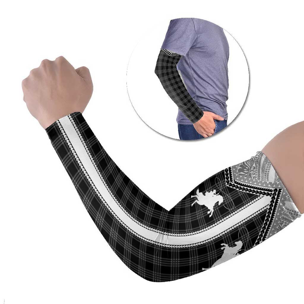 Aloha Hawaii Cowboys Paniolo Arm Sleeves Black Palaka - Polynesian Pride
