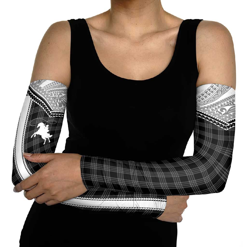 Aloha Hawaii Cowboys Paniolo Arm Sleeves Black Palaka - Polynesian Pride