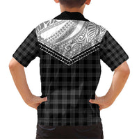 Aloha Hawaii Cowboys Paniolo Family Matching Short Sleeve Bodycon Dress and Hawaiian Shirt Black Palaka LT7 - Polynesian Pride