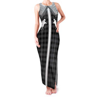 Aloha Hawaii Cowboys Paniolo Family Matching Tank Maxi Dress and Hawaiian Shirt Black Palaka LT7 Mom's Dress Black - Polynesian Pride