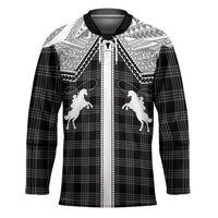Aloha Hawaii Cowboys Paniolo Hockey Jersey Black Palaka - Polynesian Pride