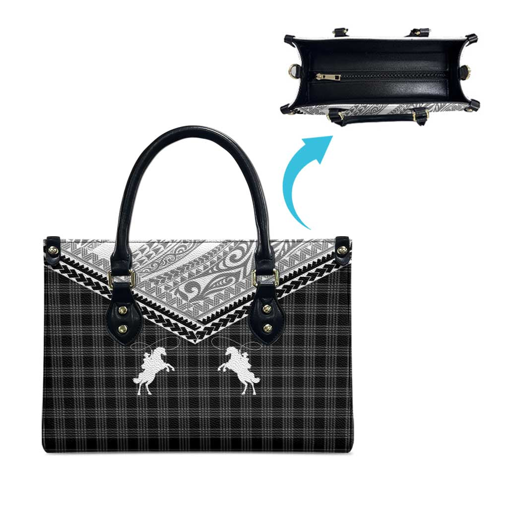Aloha Hawaii Cowboys Paniolo Leather Bag Black Palaka LT7 - Polynesian Pride
