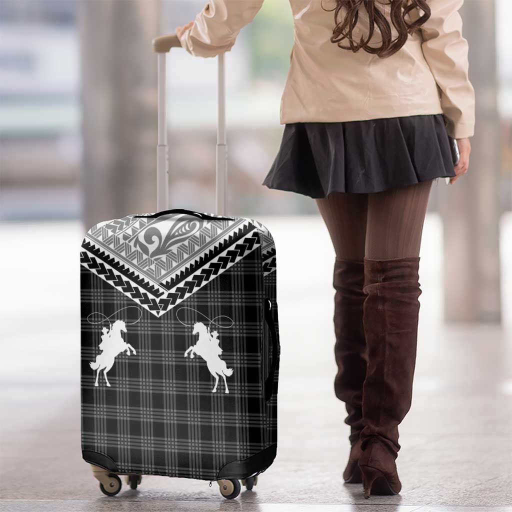 Aloha Hawaii Cowboys Paniolo Luggage Cover Black Palaka - Polynesian Pride