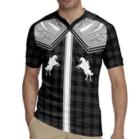 Aloha Hawaii Cowboys Paniolo Rugby Jersey Black Palaka LT7 - Polynesian Pride