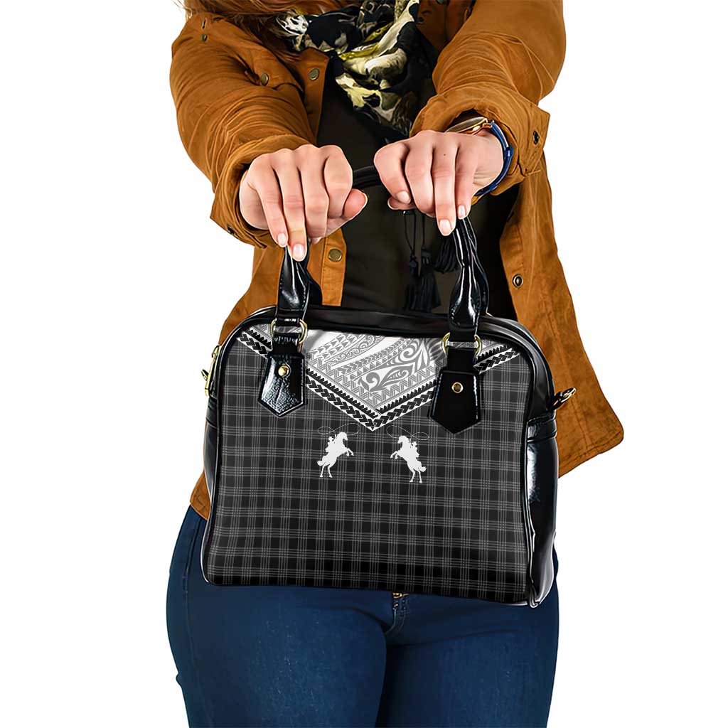 Aloha Hawaii Cowboys Paniolo Shoulder Handbag Black Palaka - Polynesian Pride
