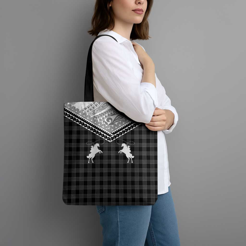 Aloha Hawaii Cowboys Paniolo Tote Bag Black Palaka LT7 - Polynesian Pride