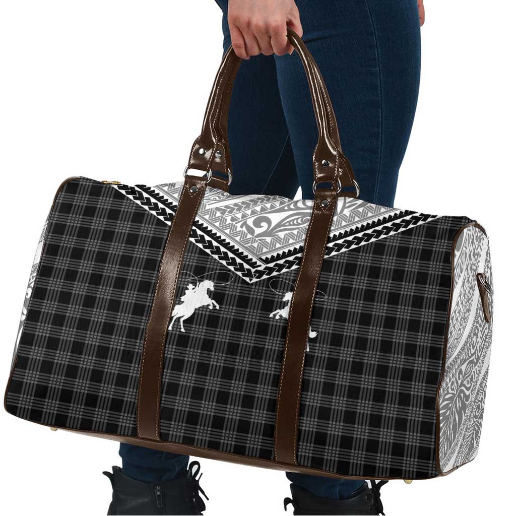 Aloha Hawaii Cowboys Paniolo Travel Bag Black Palaka - Polynesian Pride