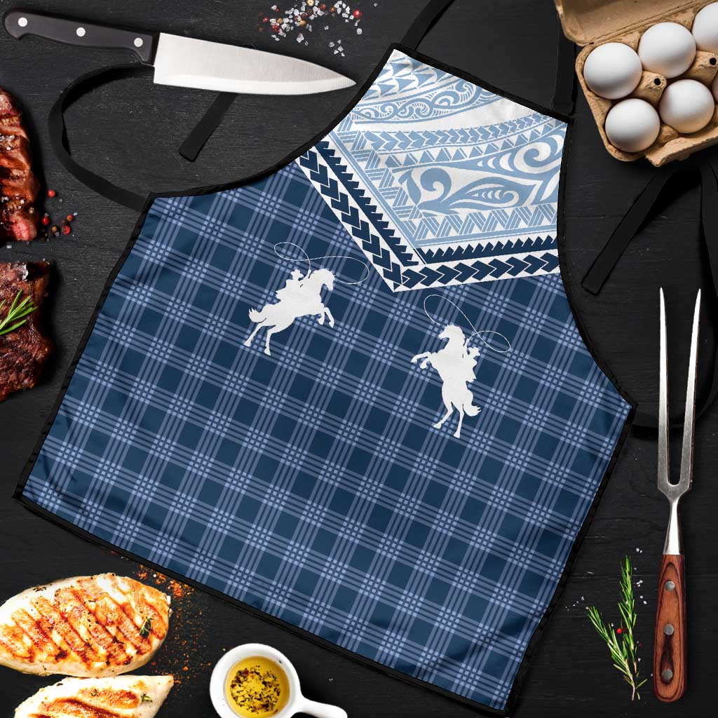 Aloha Hawaii Cowboys Paniolo Apron Navy Blue Palaka - Polynesian Pride