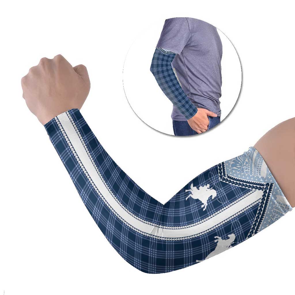 Aloha Hawaii Cowboys Paniolo Arm Sleeves Navy Blue Palaka - Polynesian Pride