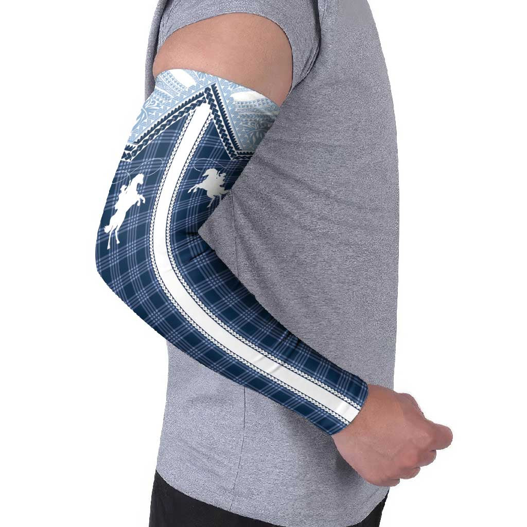 Aloha Hawaii Cowboys Paniolo Arm Sleeves Navy Blue Palaka - Polynesian Pride