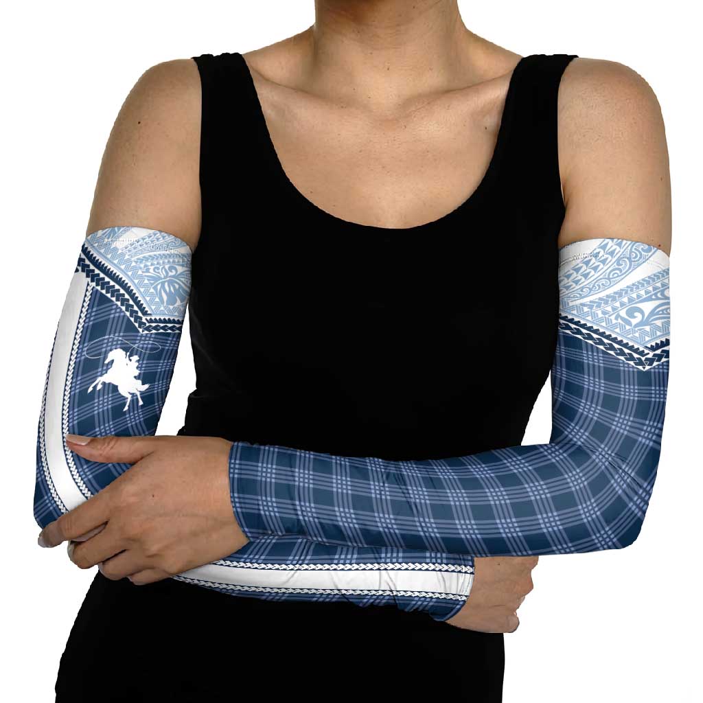 Aloha Hawaii Cowboys Paniolo Arm Sleeves Navy Blue Palaka - Polynesian Pride