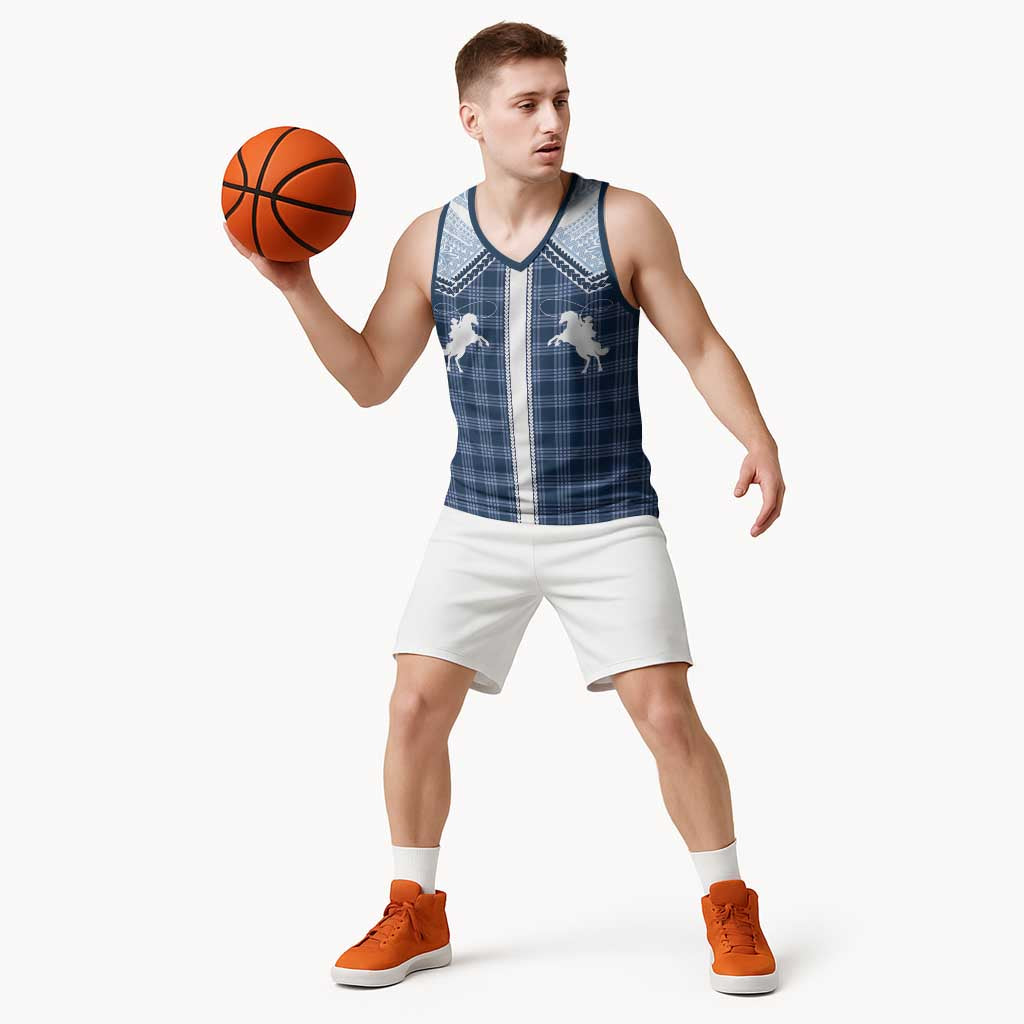 Aloha Hawaii Cowboys Paniolo Basketball Jersey Navy Blue Palaka - Polynesian Pride