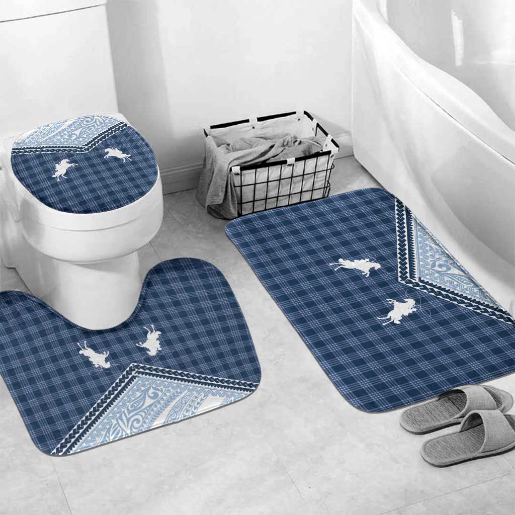 Aloha Hawaii Cowboys Paniolo Bathroom Set Navy Blue Palaka - Polynesian Pride