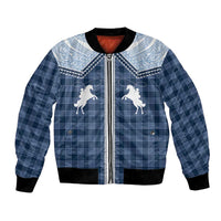 Aloha Hawaii Cowboys Paniolo Bomber Jacket Navy Blue Palaka - Polynesian Pride