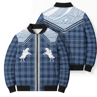 Aloha Hawaii Cowboys Paniolo Bomber Puffer Jacket Navy Blue Palaka - Polynesian Pride