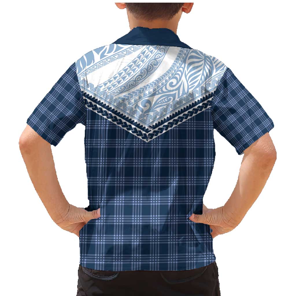 Aloha Hawaii Cowboys Paniolo Family Matching Mermaid Dress and Hawaiian Shirt Navy Blue Palaka LT7 - Polynesian Pride