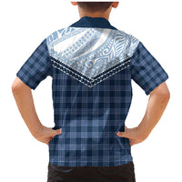 Aloha Hawaii Cowboys Paniolo Family Matching Mermaid Dress and Hawaiian Shirt Navy Blue Palaka LT7 - Polynesian Pride